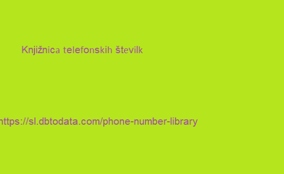 Knjižnica telefonskih številk