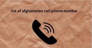 list of afghanistan cell phone number