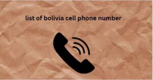 list of bolivia cell phone number